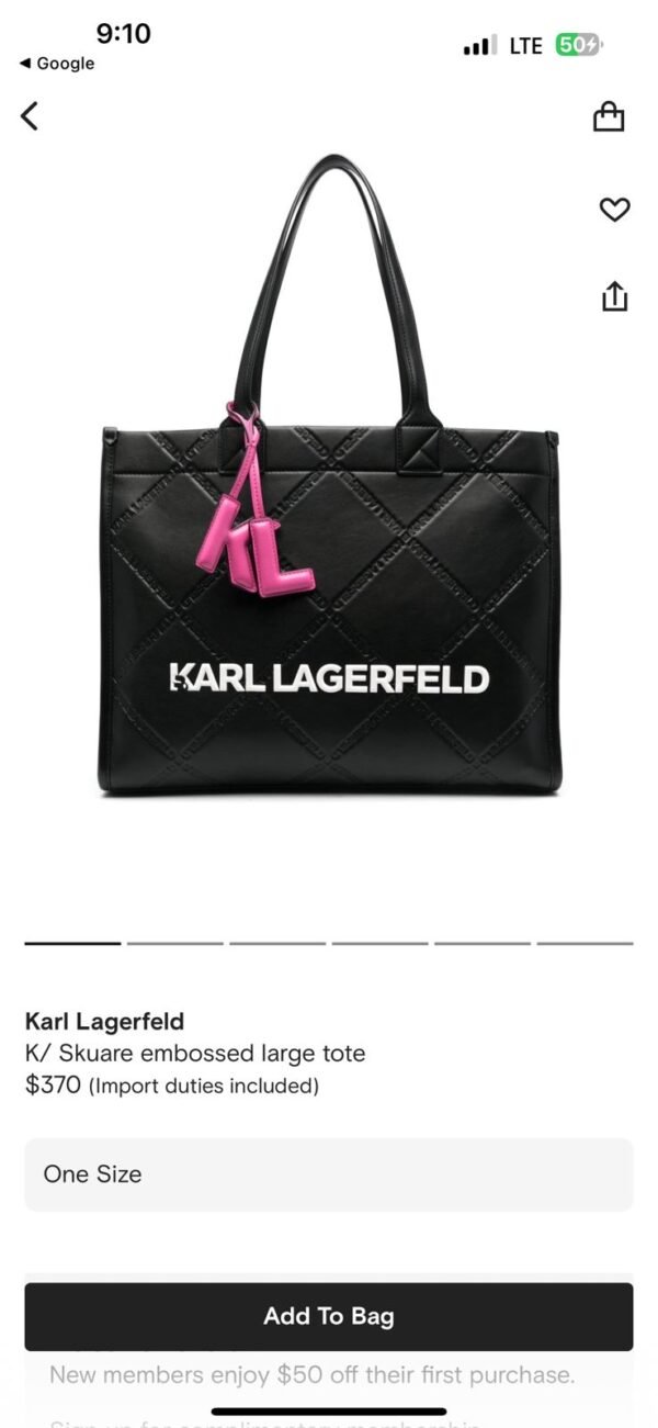 KARL LAGERFELD TOTE  BAG - Image 5